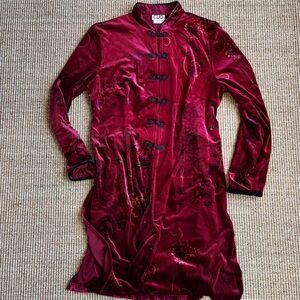 Vintage Women's Clio Velvet Manderin Jack with Frog Closures Size L